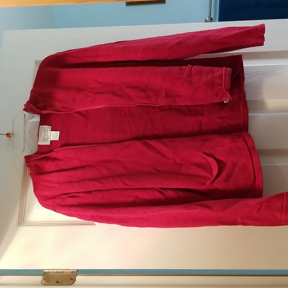 Red hooded sweater